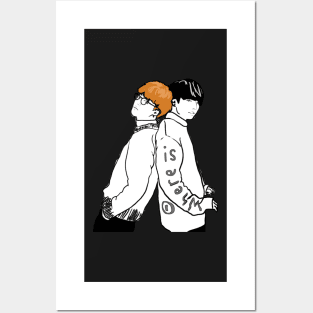 Jikook Jimin and Jungkook Bangtan Boys Lineart Face Ver. Posters and Art